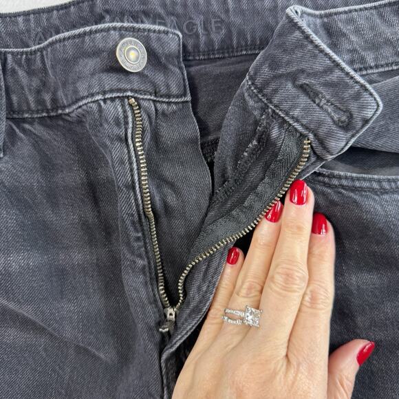 American Eagle 12 Long Super High Rise Ultra Wide Leg Jeans In Charcoal Strigid - Picture 7 of 16